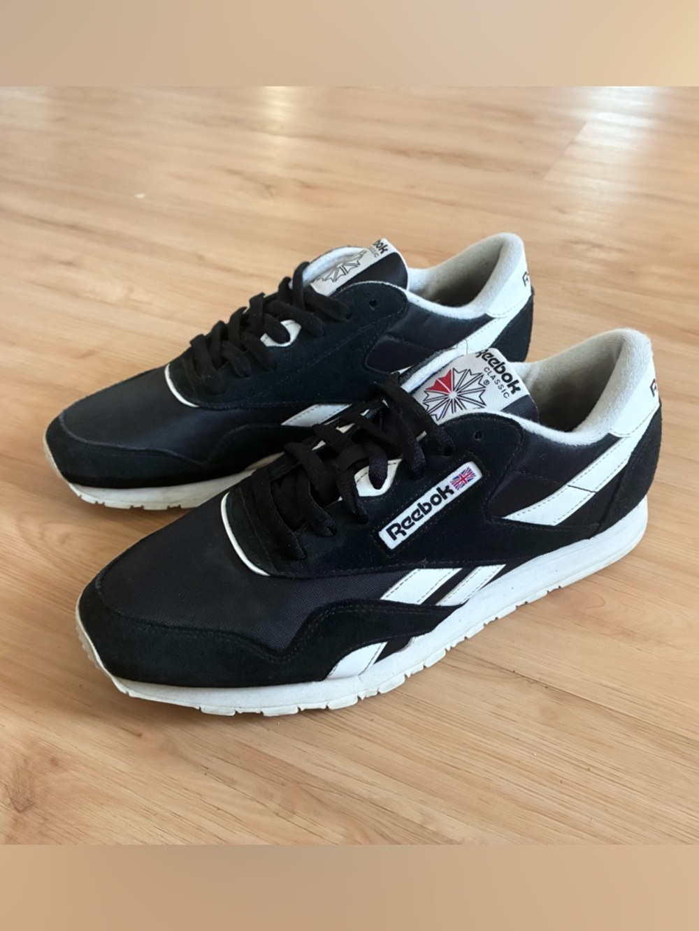 Reebok Black & White Retro Runner Sneakers
